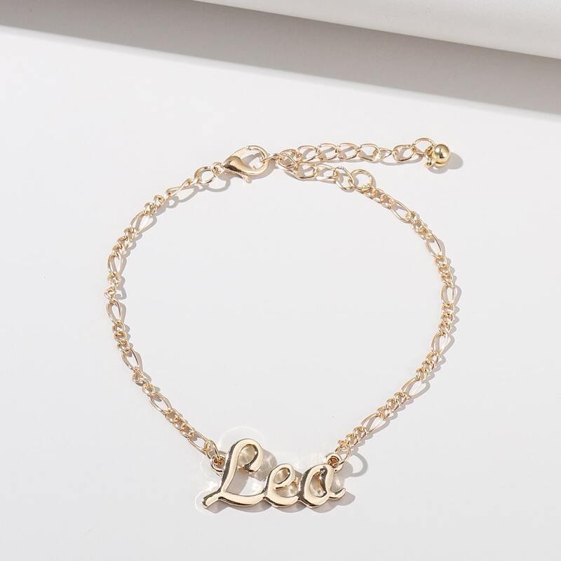 

Letter Decor Chain Bracelet, Gold