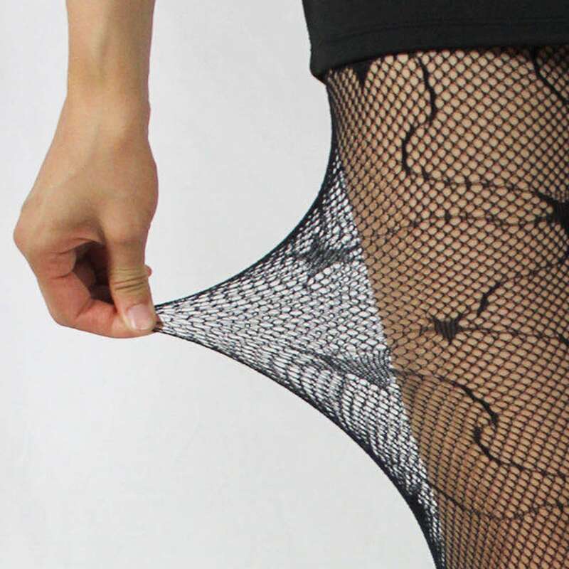 

Star Pattern Fishnet High-Rise Socks, Black