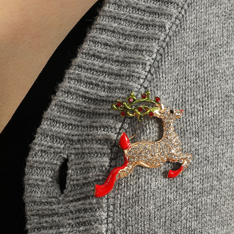 

Christmas Deer Design Brooch, Multicolor