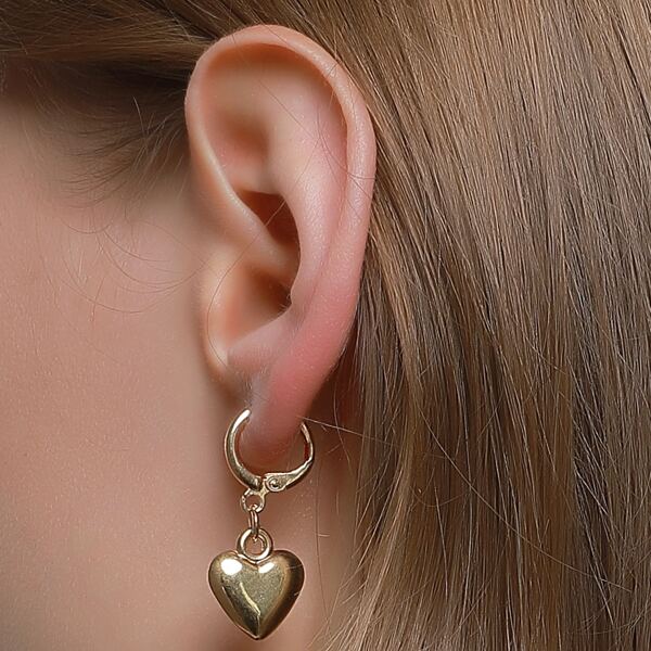 

Heart Drop Earrings, Gold