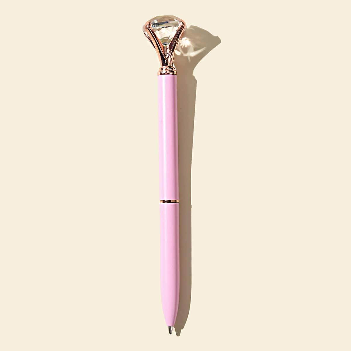 

1pc Diamond Gradient Metal Ballpoint Pen, Black