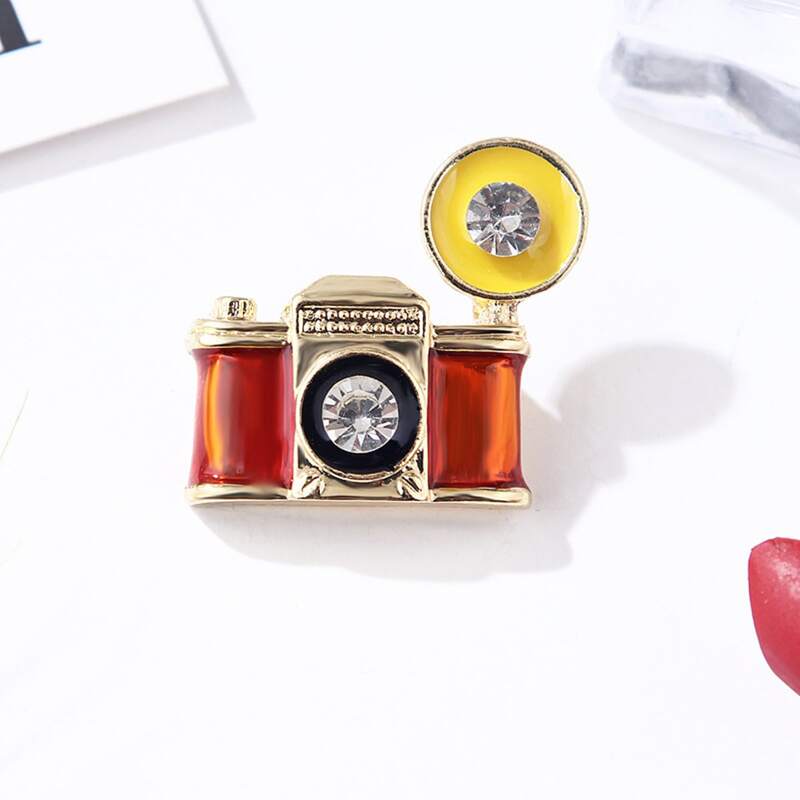 

Camera Design Brooch, Multicolor