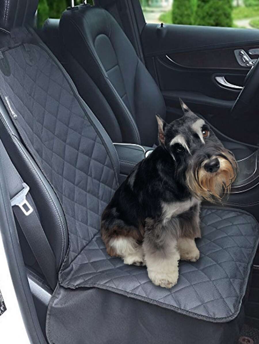 1 Miếng Không thấm nước Ô tô/xe hơi Mặt trước Chỗ ngồi Thảm thú cưng Với Khâu Sự bảo vệ Che phủ Thích hợp Đối với Thú cưng Đi du lịch - màu đen - Xem 1