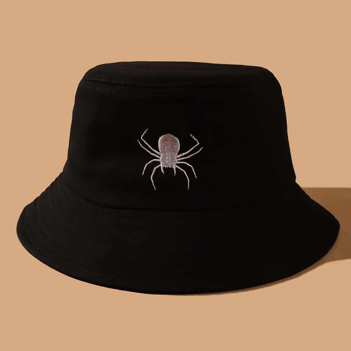 

Spider Embroidered Bucket Hat, Black