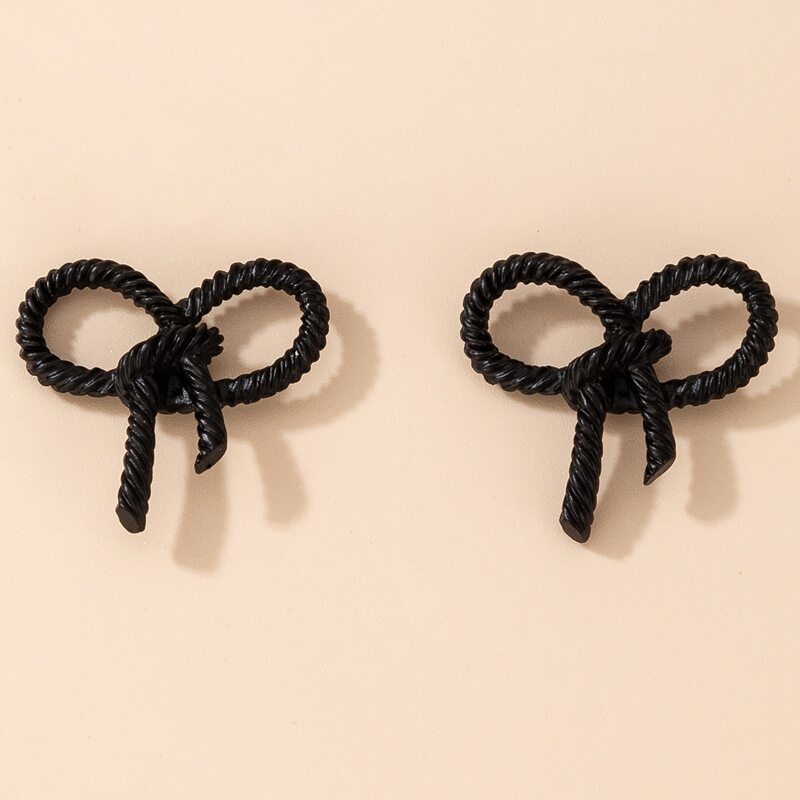 

Bow Knot Stud Earrings, Black