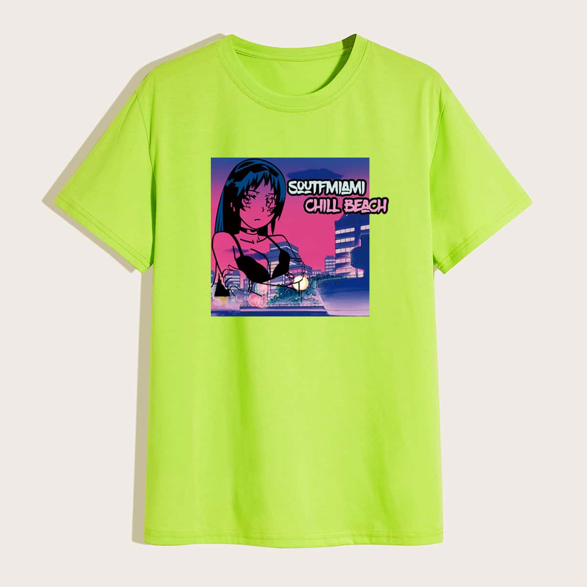 

Guys Letter Figure Graphic Tee, Green neon