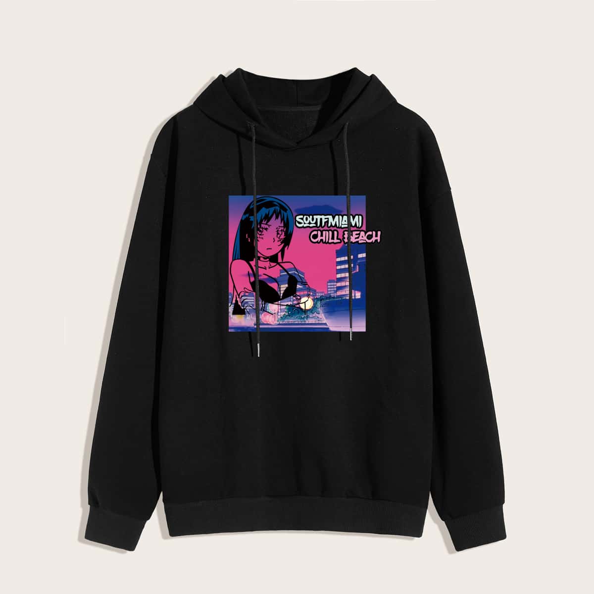 

Guys Letter Figure Graphic Hoodie, Black