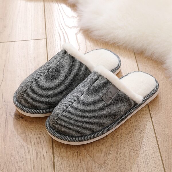 

Men Simple Fluffy Slippers, Dark grey