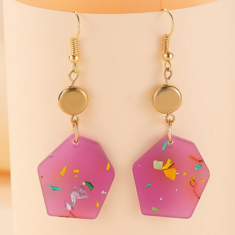 

Acrylic Geo Drop Earrings, Multicolor