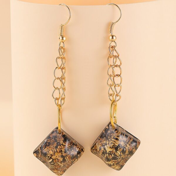 

Resin Square Drop Earrings, Multicolor