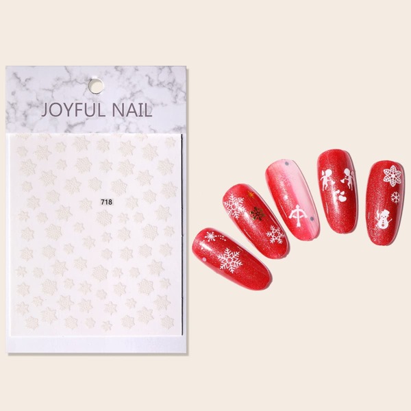 

1sheet Christmas Snowflake Nail Art Sticker, White