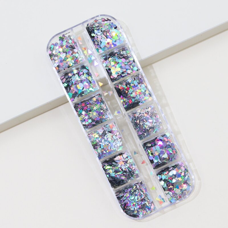 

1box Colorful Sequin Nail Art Decoration, Multicolor