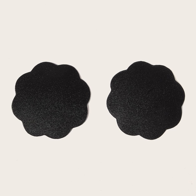 

1pair Flower Shaped Nipple Cover, Black