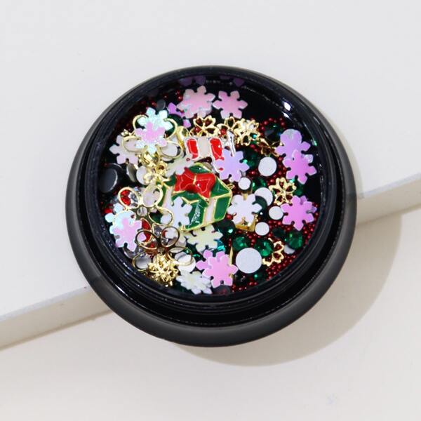 

1box Christmas Snowflake Nail Art Decoration, Multicolor