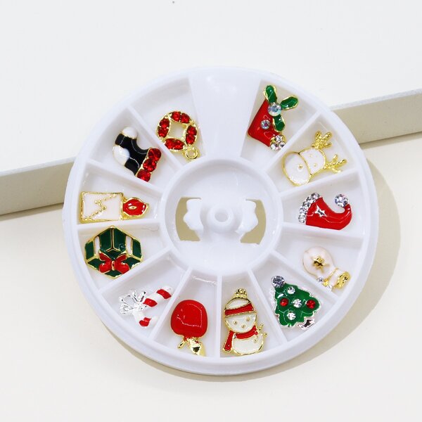 

1box Christmas Nail Art Decoration, Multicolor