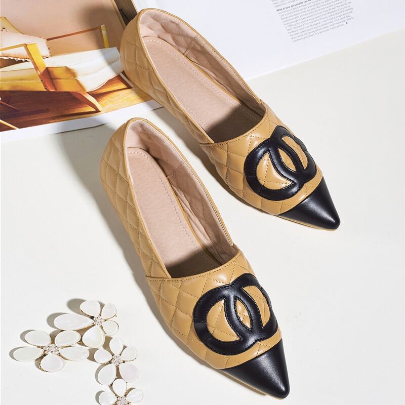 

Cap Toe Quilted Wide Fit Flats, Yellow
