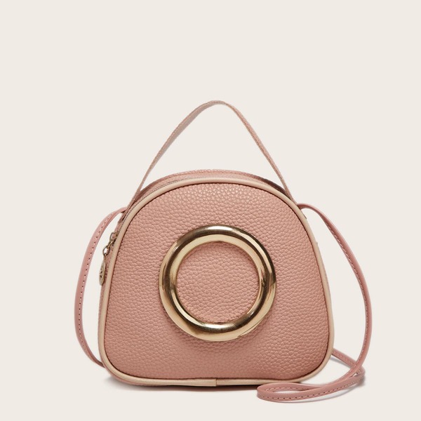 

Metal Decor Satchel Bag, Pink