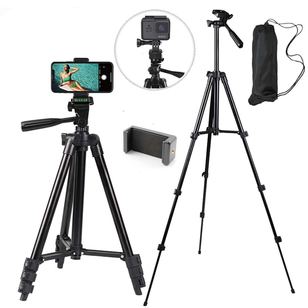 

1pc Mobile Phone Selfie Stick Tripod, Black
