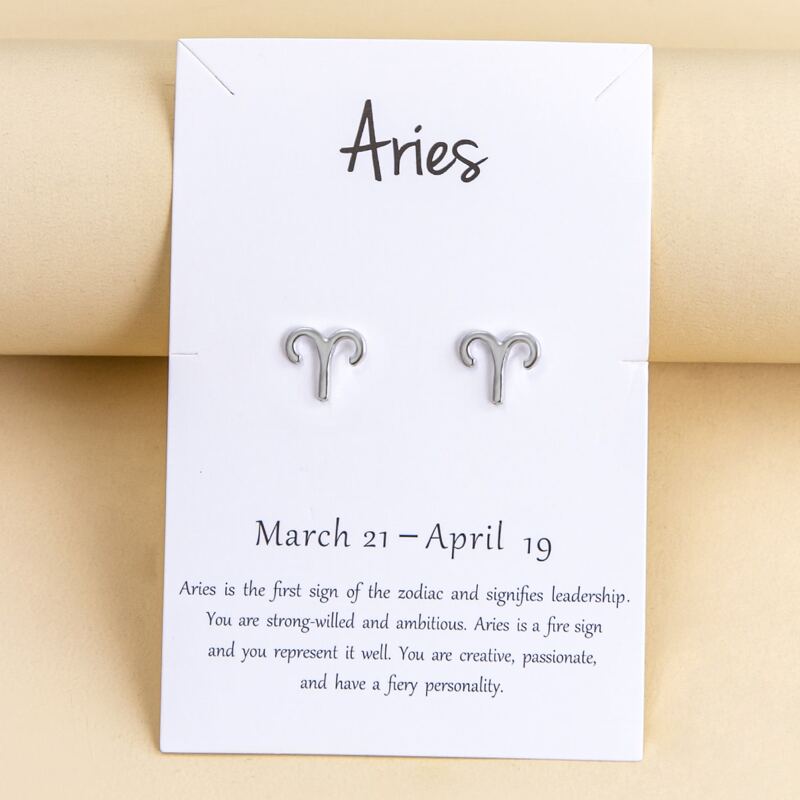 

Constellation Symbol Stud Earrings, Silver
