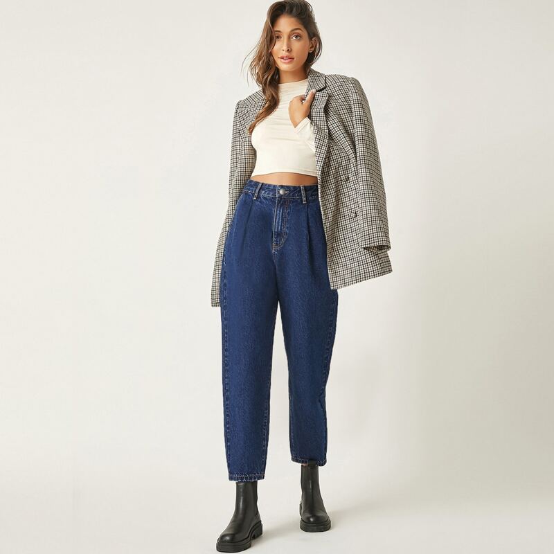 

High-Waisted Baggy Jeans, Dark wash