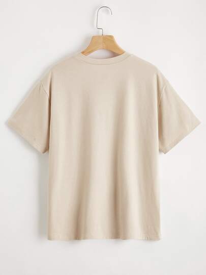 Skeleton Print Drop Shoulder Tee