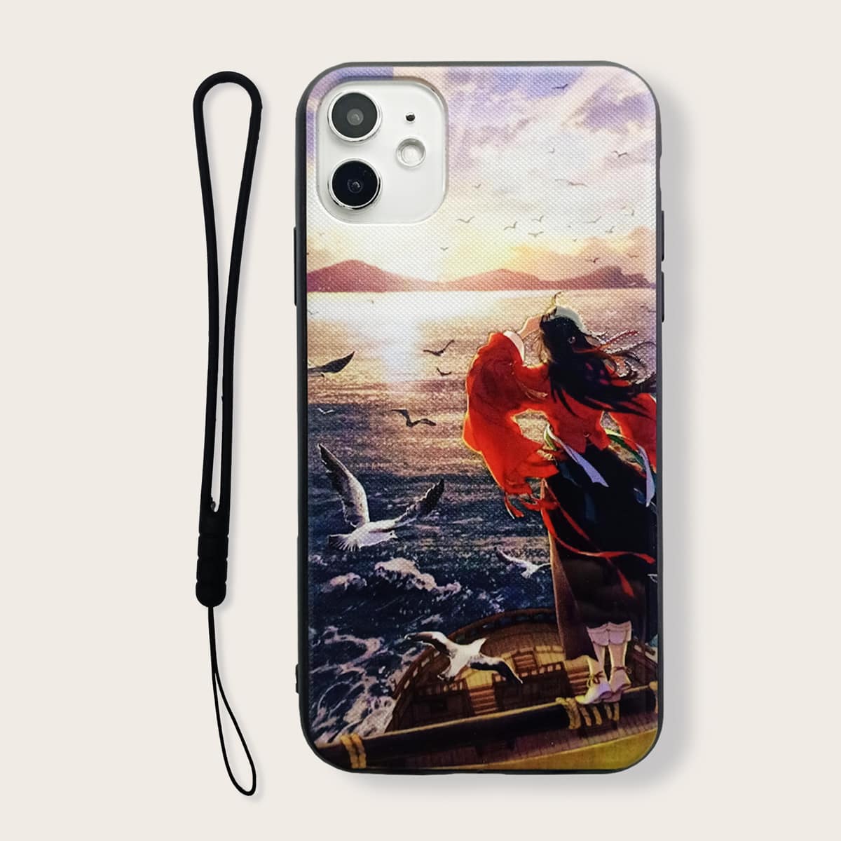 

Figure Graphic iPhone Case With Lanyard, Multicolor