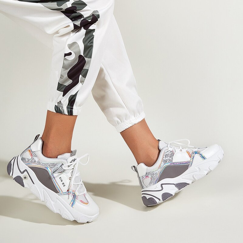 

Lace-up Front Wide Fit Sneakers, Grey