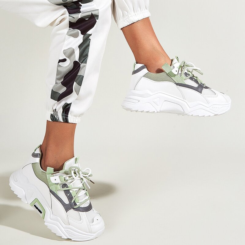 

Lace-up Front Wide Fit Sneakers, Green