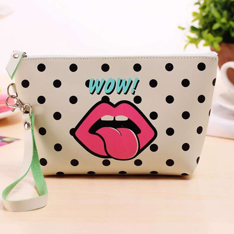 

1pc Polka Dot Pattern Cosmetic Bag, Multicolor