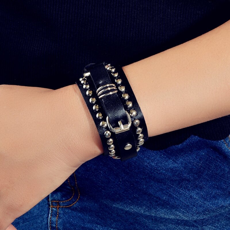 

Pin Buckle Black Bracelet