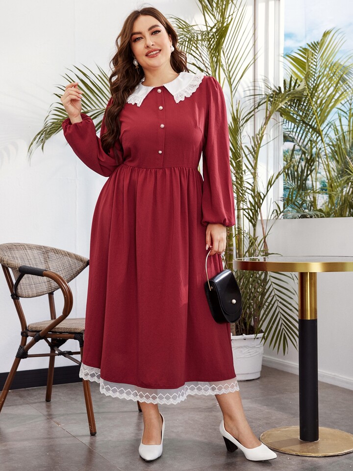 plus size peter pan collar dress