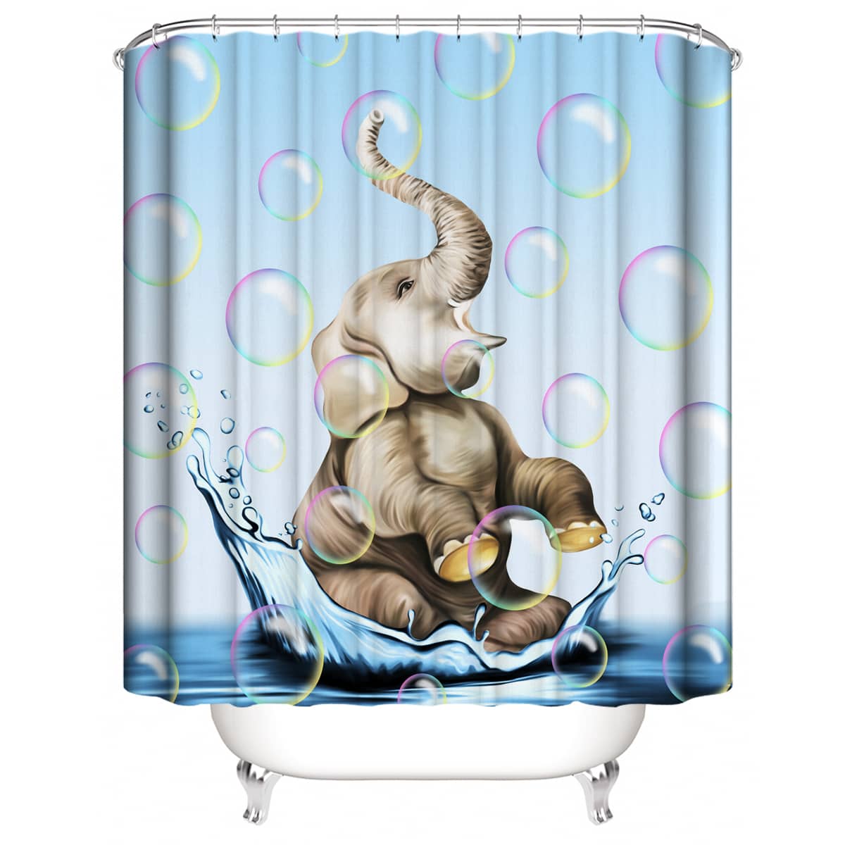 

Elephant Print Shower Curtain, Multicolor