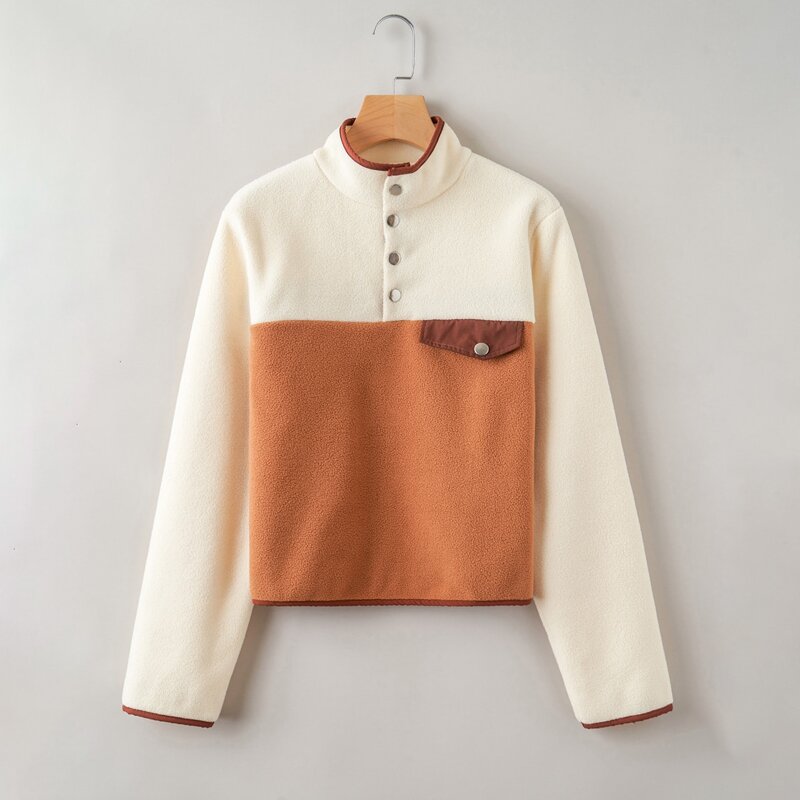 

Colorblock Half Placket Sweatshirt, Multicolor
