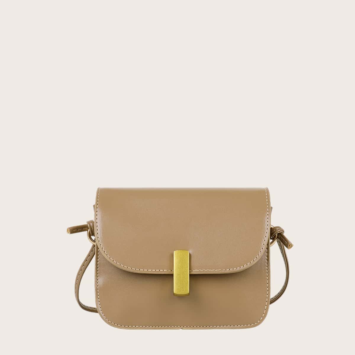 

Minimalist Flap Crossbody Bag, Khaki
