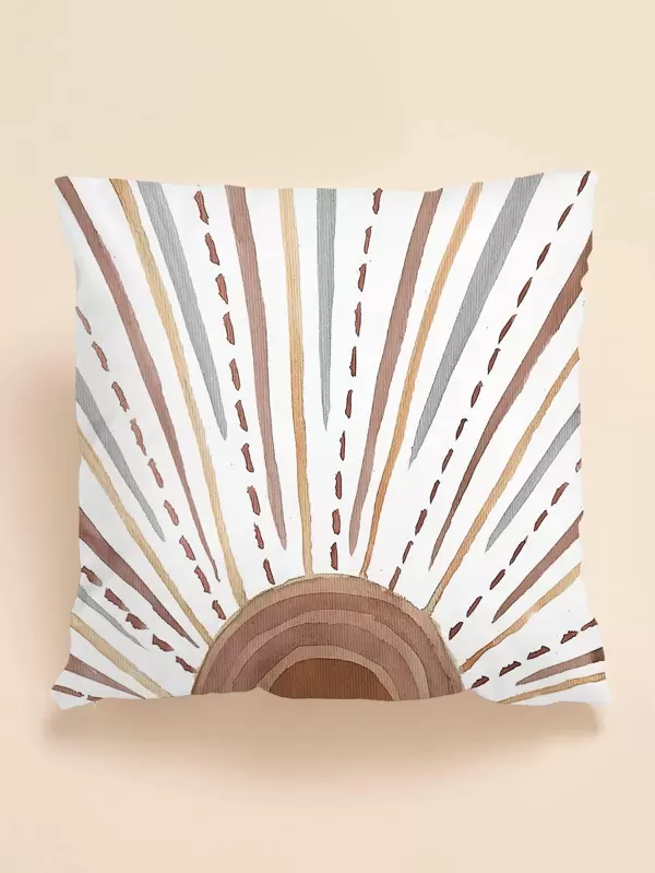 Abstract Sun Print Cushion Cover Without Filler