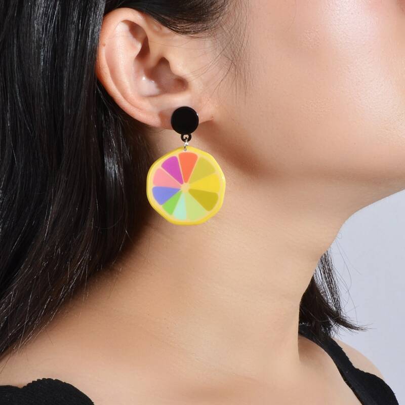 

Colorful Round Drop Earrings, Multicolor
