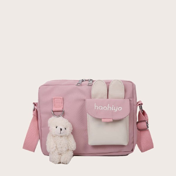 

Letter Graphic Crossbody Bag, Pink