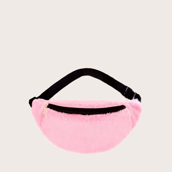 

Minimalist Fluffy Fanny Pack, Pink
