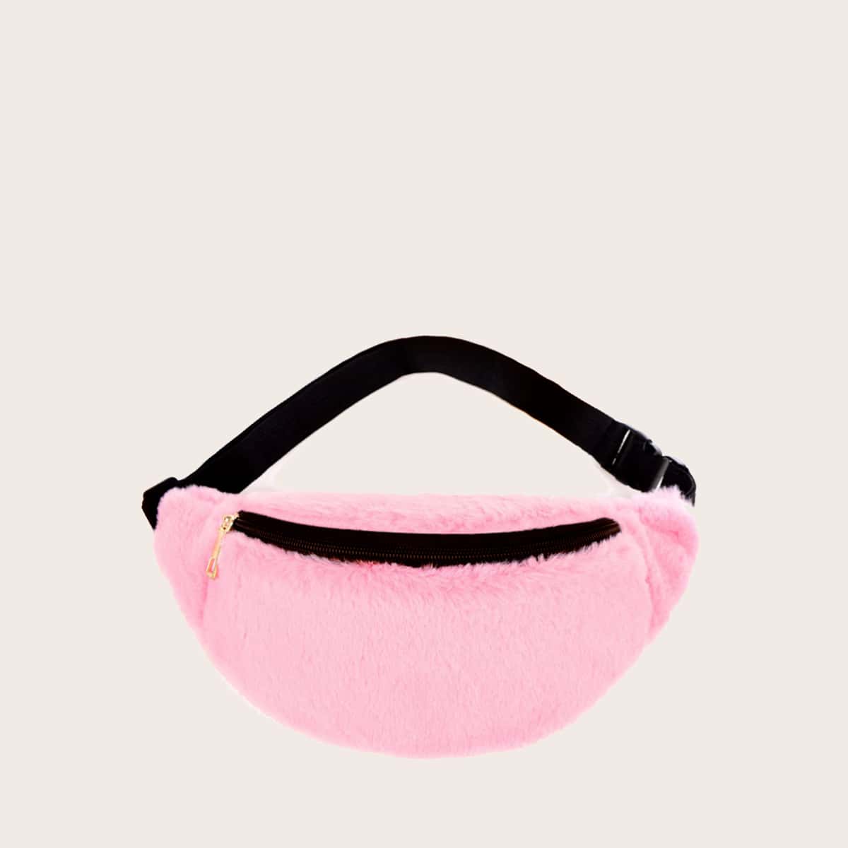 

Minimalist Fluffy Fanny Pack, Pink