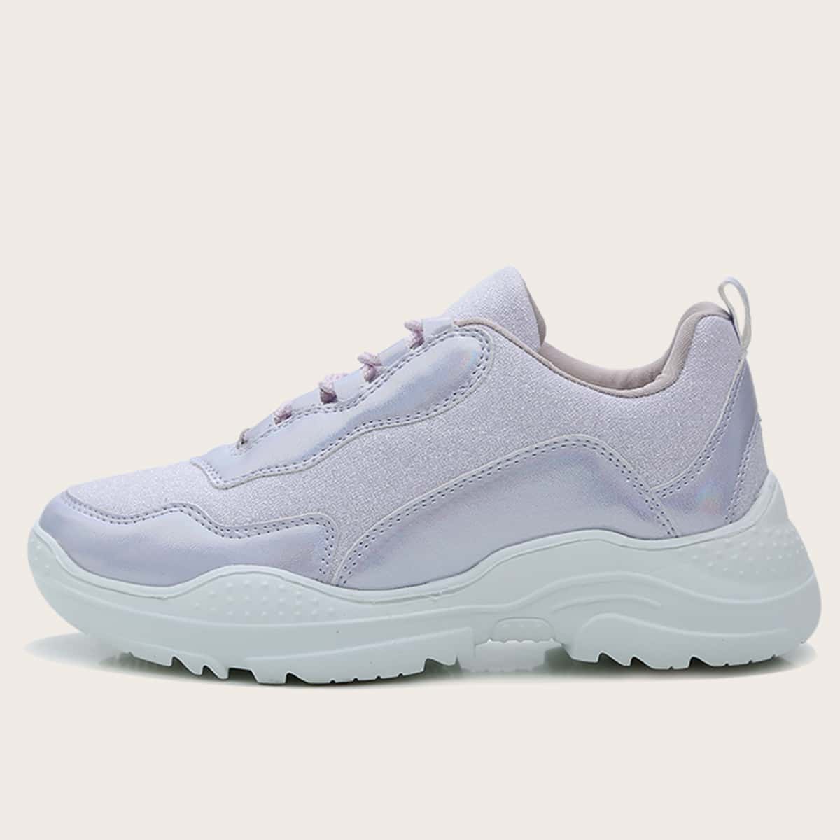 

Lace Up Front Wide Fit Sneakers, Purple