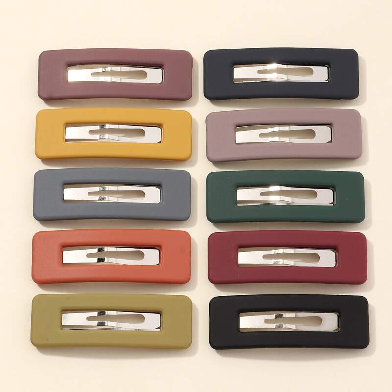 

10pcs Random Solid Hair Clip, Multicolor