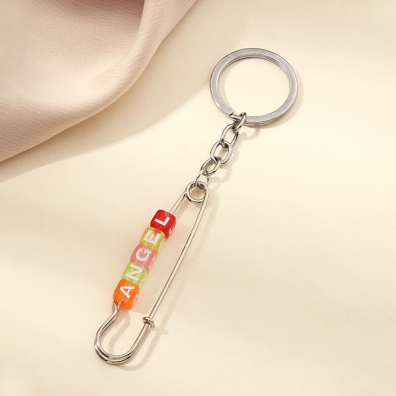 

Letter Paper Clip Keychain, Silver