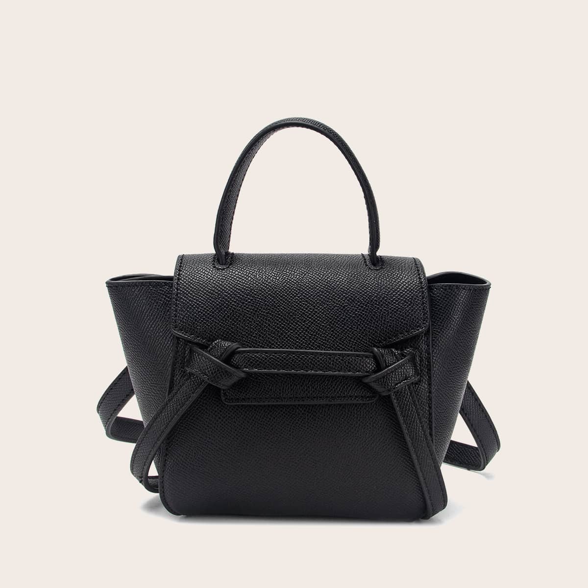 

Top Handle Satchel Bag, Black
