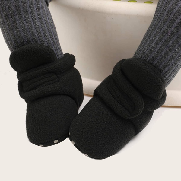 

Baby Boy Minimalist Velcro Strap Boots, Black