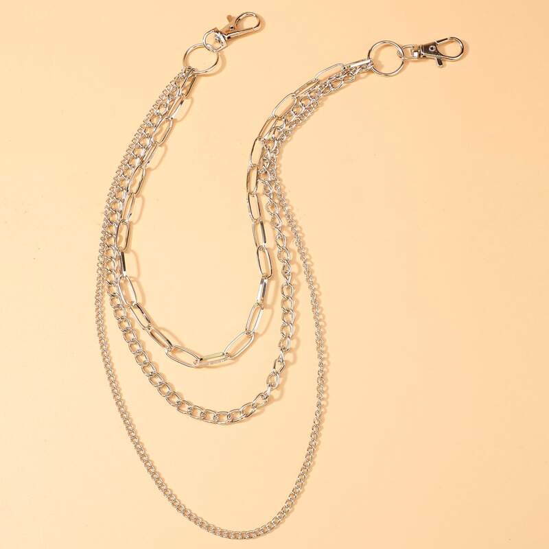 

Layered Chain Belt, Silver