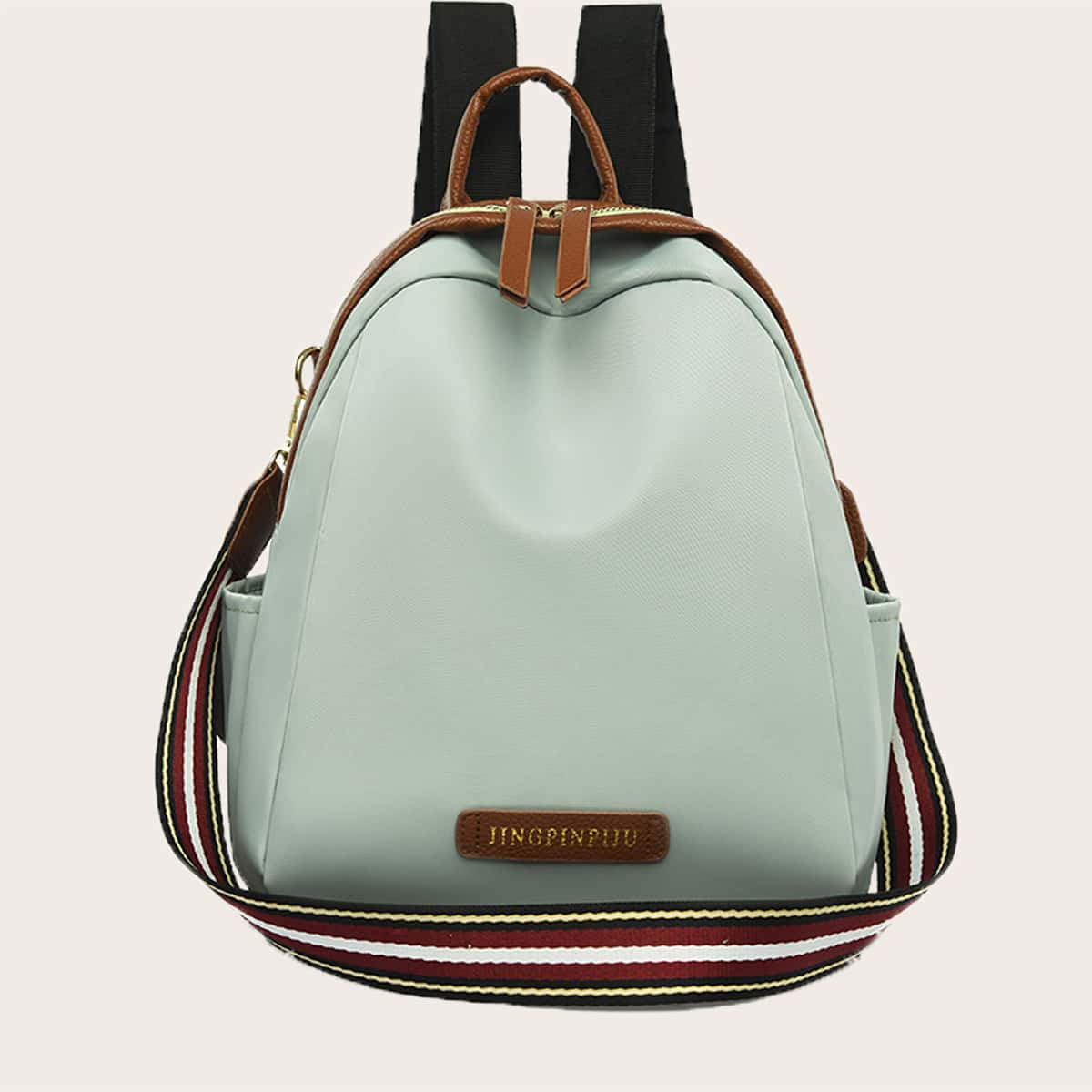 

Multifunctional Letter Patch Backpack, Green