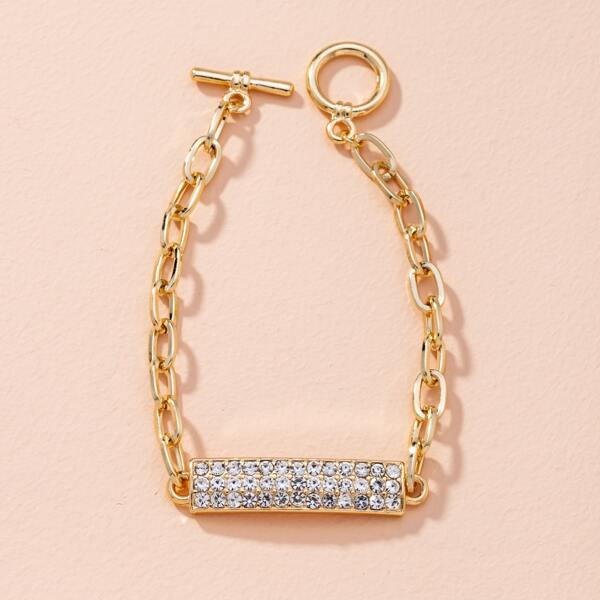 

Rhinestone Decor Bracelet, Gold
