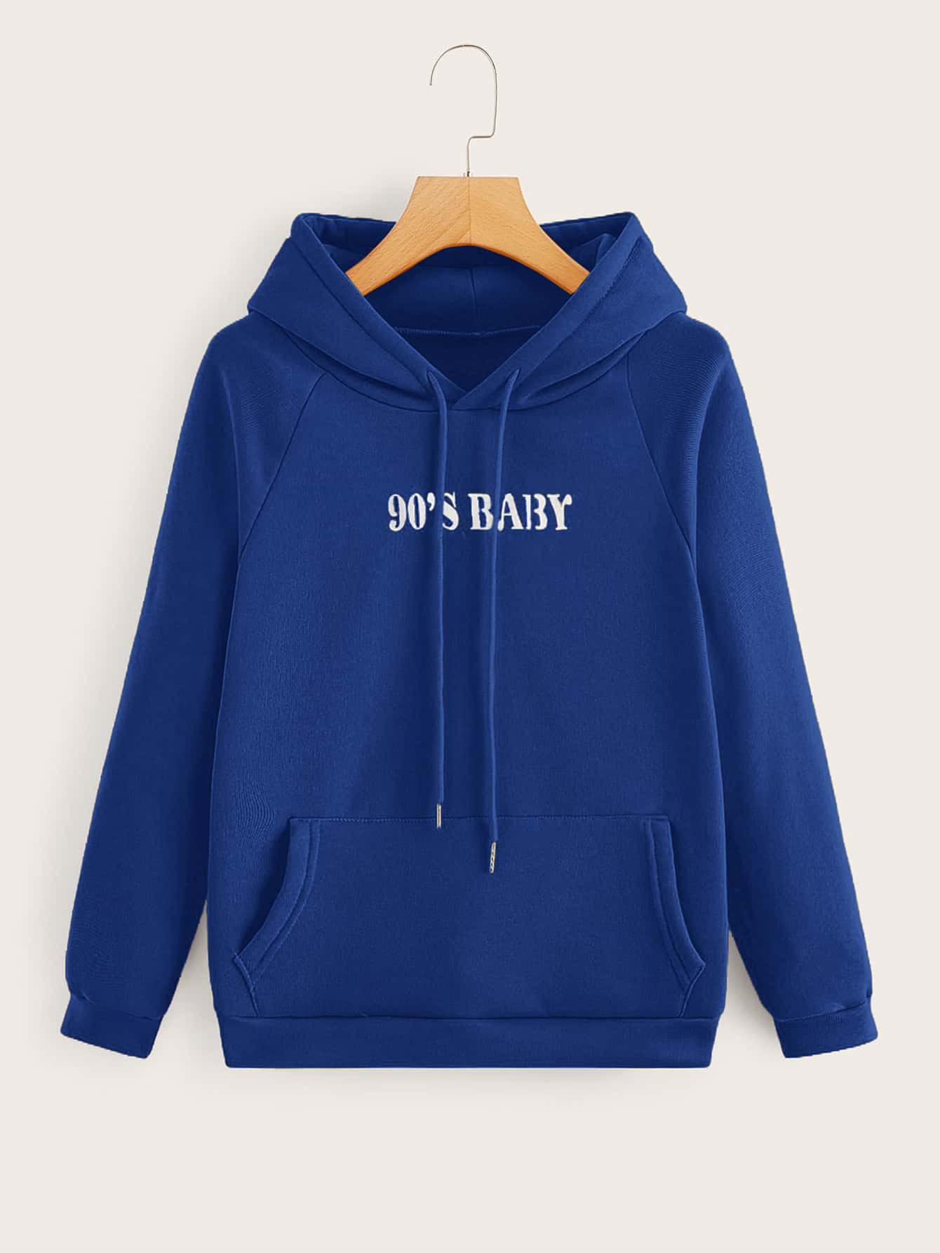Letter Graphic Raglan Sleeve Drawstring Hoodie thumbnail