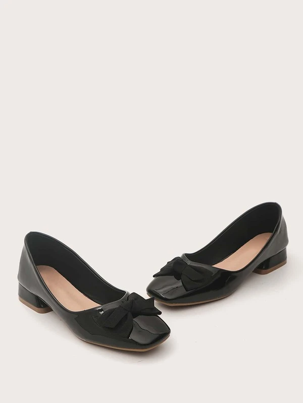 patent leather flats with bow