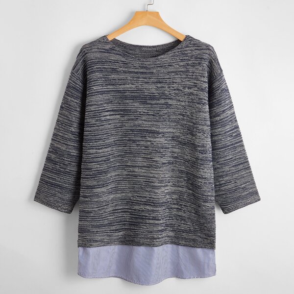

Plus 2 In 1 Space Dye Sweater, Dark grey